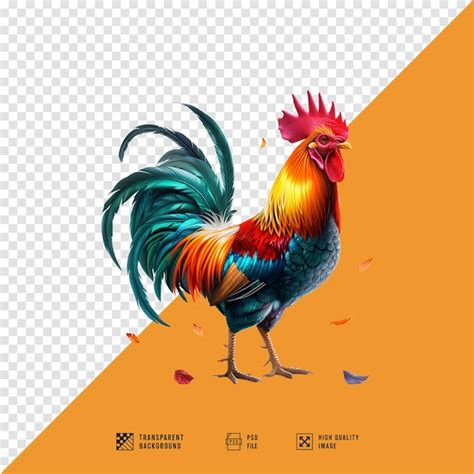 Premium PSD | A poster for a rooster with a picture of a rooster