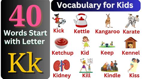 Letter K Words For Kids English Vocabulary Word Learn English For