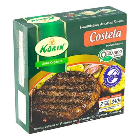 Hamb Rguer De Carne Bovina Costela Org Nico Korin Caixa G Unidades