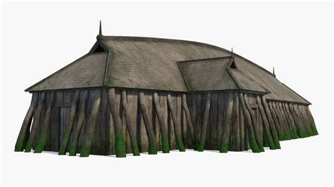 Aged Vikings Longhouse 3d Turbosquid 2149977