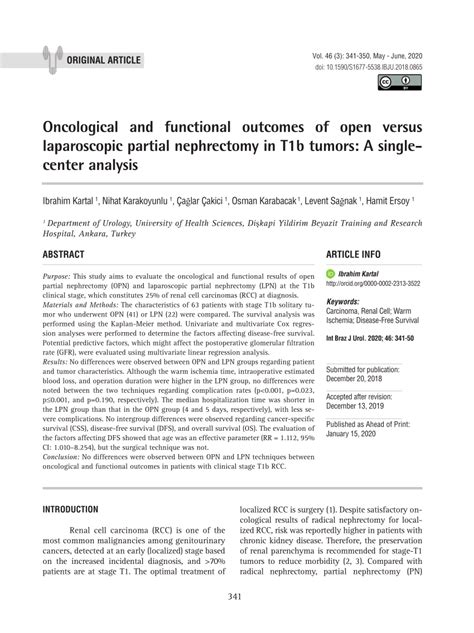 Pdf Oncological And Functional Outcomes Of Open Versus Laparoscopic