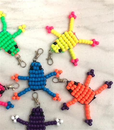 Pony Bead Frog Animal Keychain Friendship Keychain Throwback Etsy