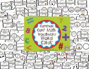 Math Vocabulary Cards by Kindergarten Smorgasboard | TpT