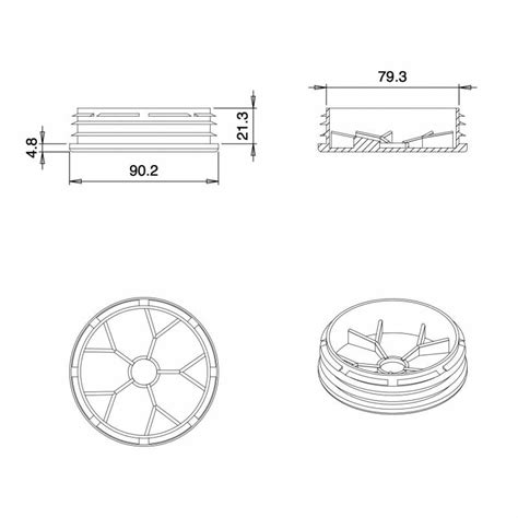 Kunststoff Lamellen Stopfen für Rundrohre mit 90 mm AUSSENDURCHMESSER