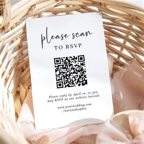 Simple Modern Rsvp With Qr Code Enclosure Card Zazzle Enclosure Cards Wedding Invitations