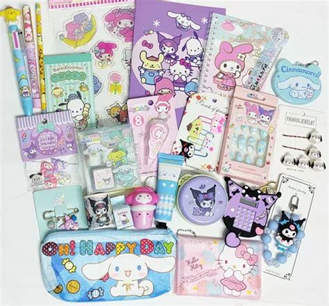 Paquete Kawai Sanrio Kuromi My Melody Accesorios Y Papeler A Env O Gratis