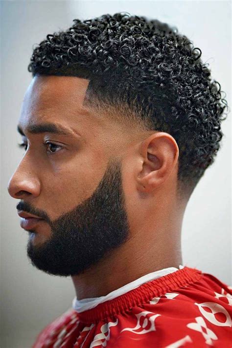 Perm Hair Men Fade Haircut Curly Hair Temp Fade Haircut Taper Fade