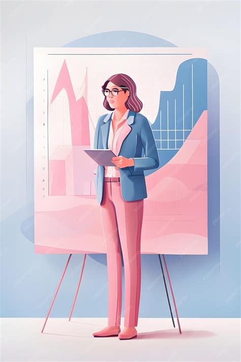 Premium Ai Image Flat Illustration Of A Teacher Standing In Front Of