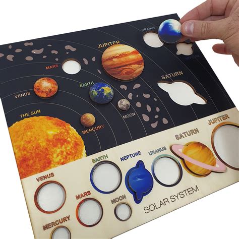 The Solar System The Planets Educational Wooden Puzzle Touchwoodesign