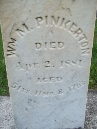 William M Pinkerton 1829 1881 Find A Grave Memorial