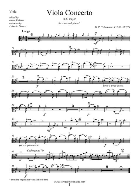 Telemann Viola Concerto In G Major Pdf Files Generousie