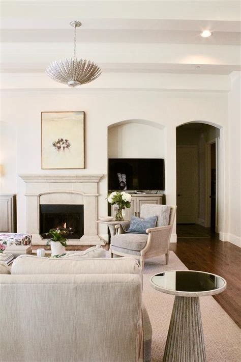 Transitional Living Room Benjamin Moore Natural Cream