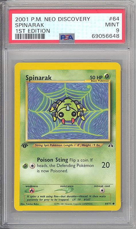 PSA 9 Pokemon Card Neo Discovery 64 75 SPINARAK Common 1st