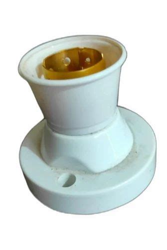 Plastic And Copper White Electric Bulb Holder For Electrical Fitting