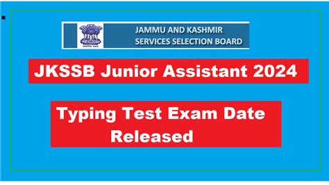 JKSSB Junior Assistant 2024 Typing Test Exam Date Out JKUpdate In