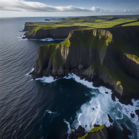 Grandeur Of A Rugged Coastline From High Above The Dramatic Cliffs