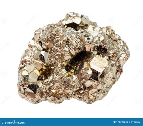 Raw Crystalline Pyrite Fool S Gold Rock Isolated Stock Photo Image