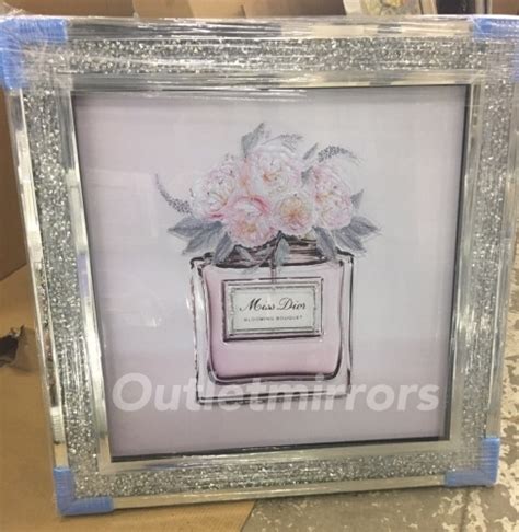 Miss Dior Blooming Bouquet Wall Art In A Diamond Crush Frame