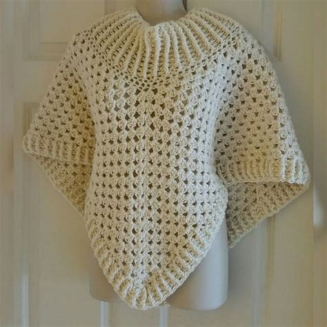 Cowl Neck Poncho Pattern By Simone Francis Crochet Jacket Crochet Poncho Crochet