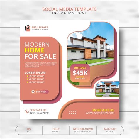 Premium Vector Real Estate Modern Home For Sale Social Media Post