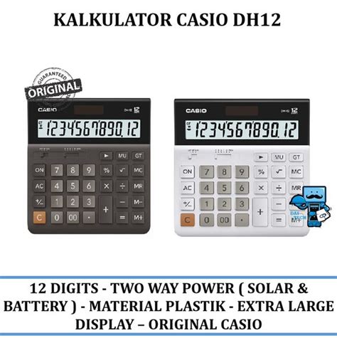 Jual Kalkulator Meja Casio Dh12 Calculator Desktop Dh 12 Original