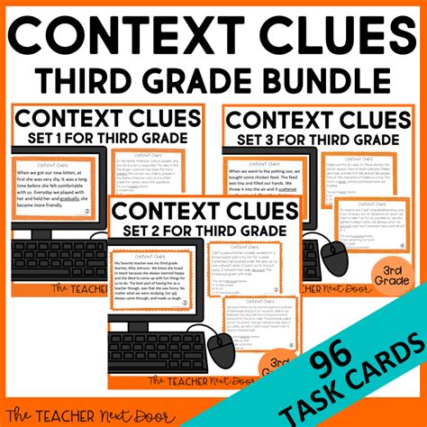 Context Clues Task Card Bundle For 3rd Grade Print And Digital Worksheets Library