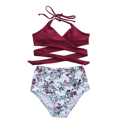 Biquinis Feminino 2019 Womens Print Floral Swimsuit Swimwear Swimwear