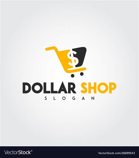 Dollar shop logo design template Royalty Free Vector Image