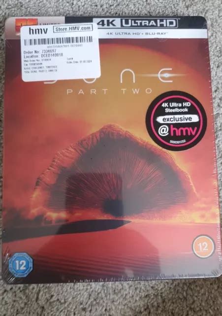 Dune Teil Hmv Exklusiv Limited Edition K Ultra Hd Steelbook Eur