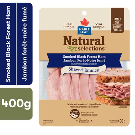 Maple Leaf Natural Selections Deli Shaved Smoked Ham Black Forest