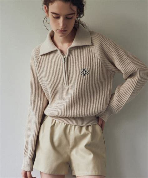 MUSINSA公式 NICK NICOLE NICOLE HALF ZIP UP KNIT LIGHT BEIGE