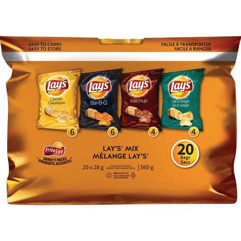 Frito Lay Variety Packs Lays Chip Mix 20ct Flavoured Snacks Gp2u