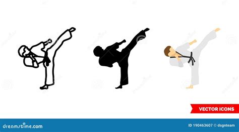 The Taekwondo Kick Korean Martial Art Cartoon Vector Cartoondealer