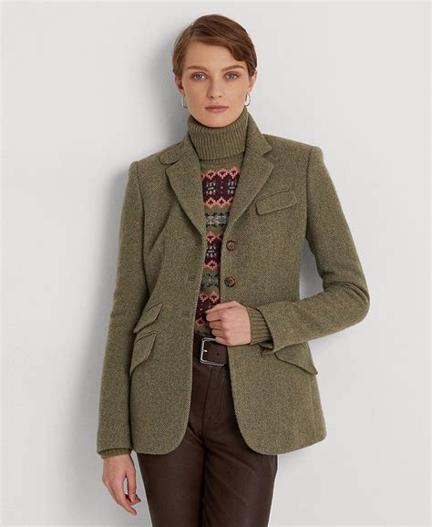 Lauren Ralph Lauren Herringbone Tweed Blazer Macy S