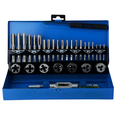 32pcs Set Hss Metric M3 M12 Tap And Die Set 1st 2nd And Plug Finishing For Metalworking Car