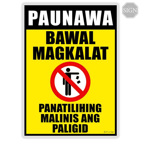 Bawal Magkalat Keep Clean Laminated Signage A A Size Shopee