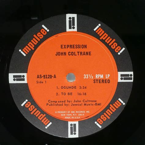 Yahoo John Coltrane Expression Impulse As Lp