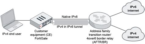 Configuring IPv4 Over IPv6 DS Lite Service FortiGate FortiOS 7 4 3