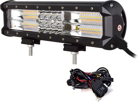 Skyworld Strobe Led Light Bar Inch W Triple Row White Amber