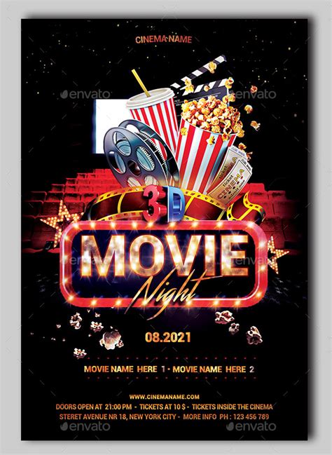 Movie Night Flyer Template 23 Free And Premium Download