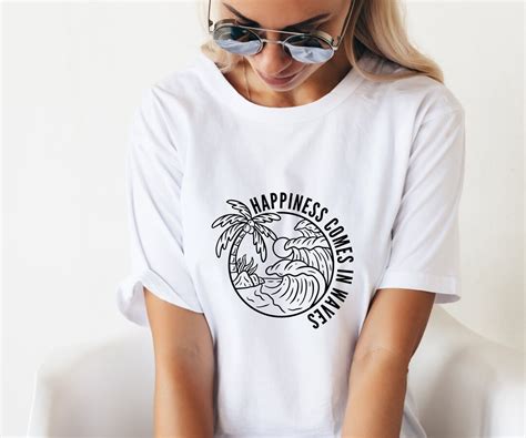 Happiness Comes In Waves Svg Summer Shirt Svg Positive Svg Waves Svg