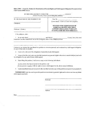 Iowa Form 11 Termination Parental Fill Online Printable Fillable