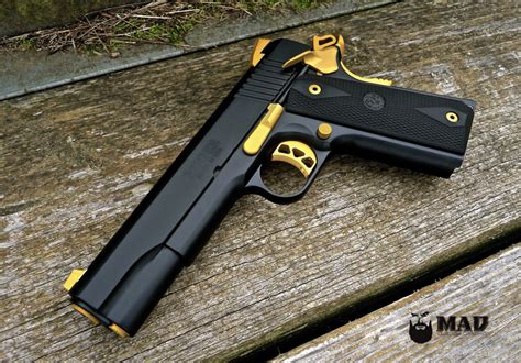 Ruger 1911 in MAD Black and Cerakote Gold - Mad Custom CoatingMad Custom Coating