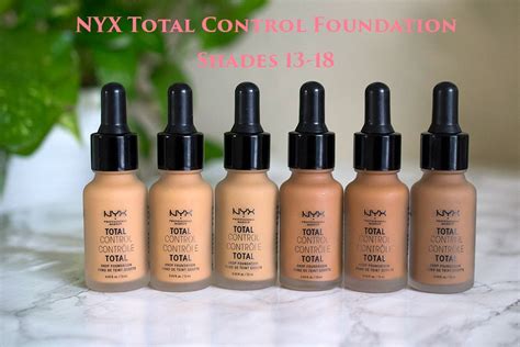 NYX Total Control Drop Foundation Swatches and Review