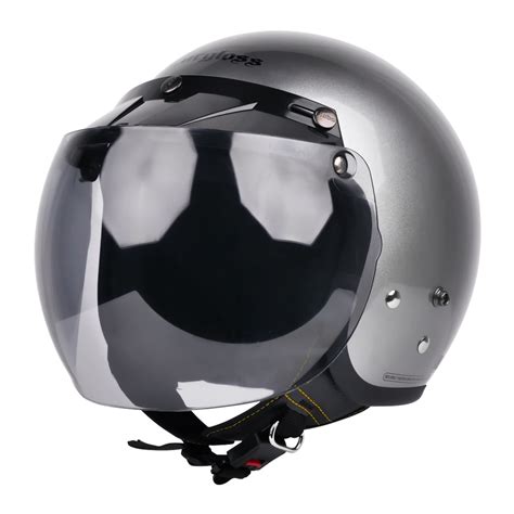 Jual Cargloss CFM Retro Visor Hebo Smoke Helm Half Face Silver Met