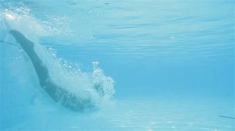 Beautiful Blonde In White Bikini Is Swim Stock Video Pond