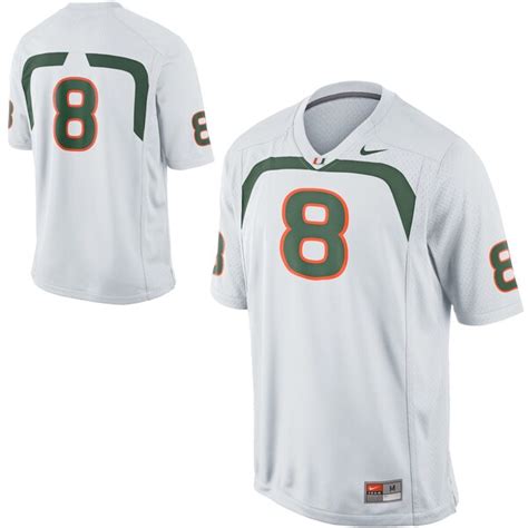 Nike Miami Hurricanes #8 Game Football Jersey - White - Fanatics.com