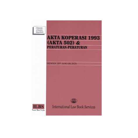 Akta Koperasi 1993 Akta 502 Peraturan Peraturan 10HB Januari 2023