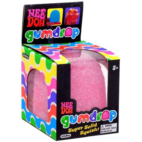 needoh gumdrop pink squishy stress ball firm doh filled squeeze toy