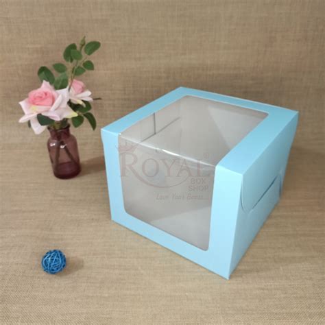 Gram Cake Box With Window L Shape X X Blue Color At Rs Piece